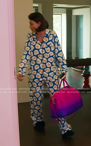 Bronwyn’s blue sunny side up pajamas on The Real Housewives of Salt Lake City