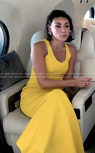 Bronwyn’s yellow maxi dress on The Real Housewives of Salt Lake City