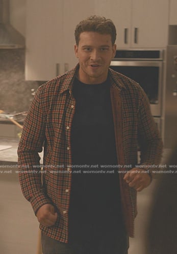 Buck’s red plaid button down shirt on 9-1-1