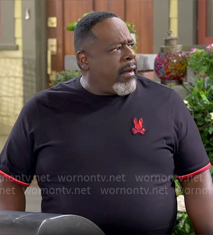 Calvin’s black and red bunny t-shirt on The Neighborhood