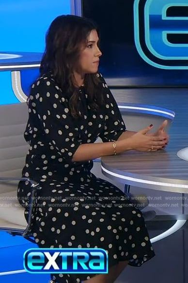 Camille Vasquez’s black polka dot print dress on Extra
