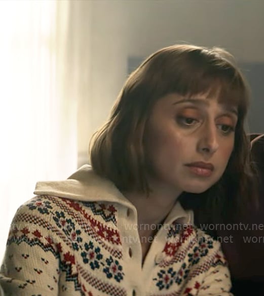 Chrissy’s fair isle collared cardigan on Superman and Lois