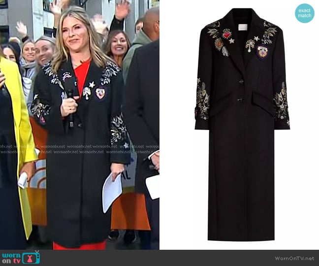 Cinq a Sept Heritage Patch Coat worn by Jenna Bush Hager on Today