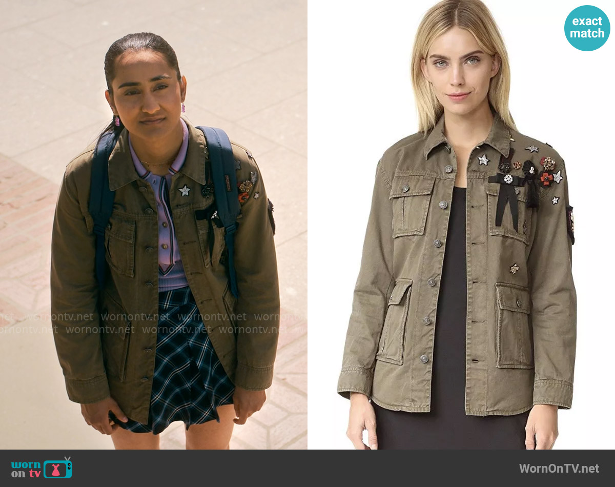 Cinq a Sept Canyon Embellished Jacket worn by Bela Malhotra (Amrit Kaur) on The Sex Lives of College Girls