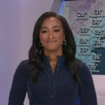 Brittany’s navy corduroy shirtdress on Good Morning America