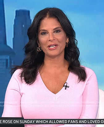 Darlene’s pink v-neck sweater dress on Today
