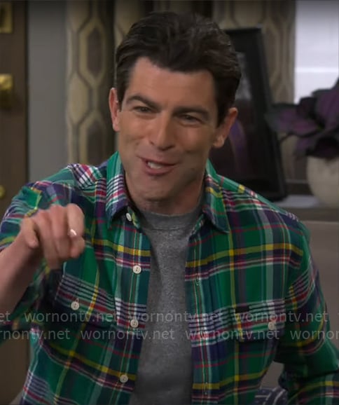 Dave’s green plaid shirt on The Neighborhood