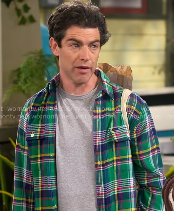 Dave’s green plaid shirt on The Neighborhood