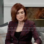 Diane’s red and blue plaid blazer on General Hospital
