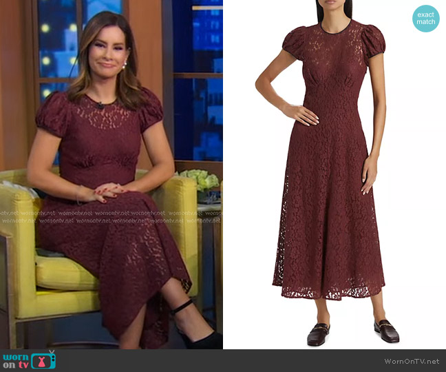 Doen Katarina Dress in Black Cherry worn by Rebecca Jarvis on Good Morning America