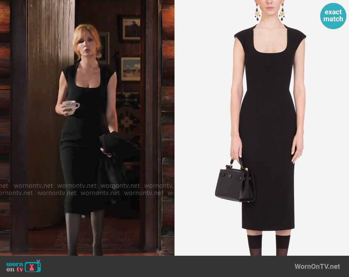 Dolce & Gabbana Longuette dress in cady worn by Beth Dutton (Kelly Reilly) on Yellowstone