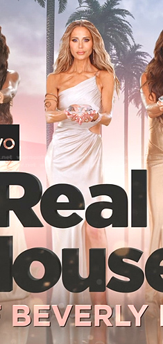 Dorit’s cutout one-shoulder cut scene dress on The Real Housewives of Beverly Hills