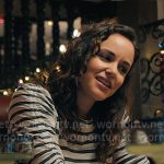 Drew’s striped ruched-sleeve top on Based on a True Story