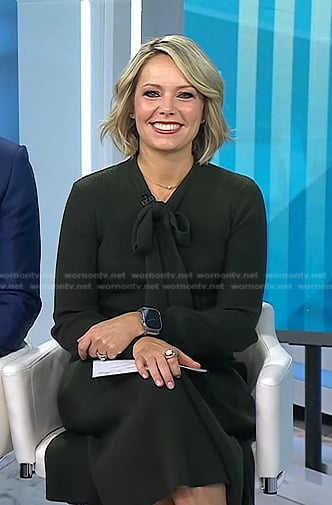 Dylan’s green tie neck dress on Today