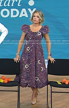 Dylan’s purple floral midi dress on Today