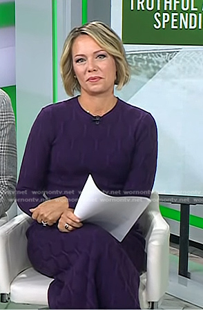 Dylan’s purple geometric knit dress on Today