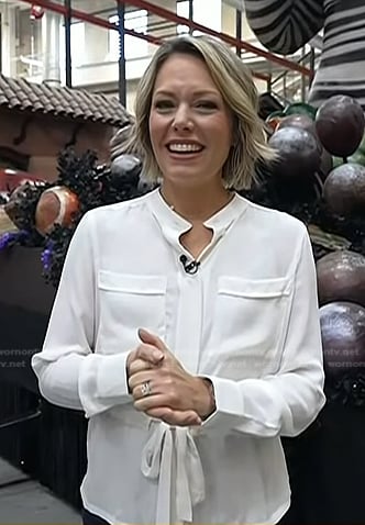 Dylan’s white tie waist blouse on Today