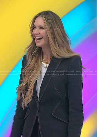 Elle Macpherson’s denim blazer and flare jeans on Today