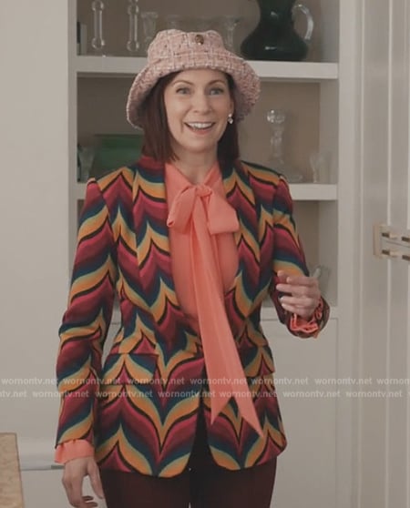 Elsbeth’s printed blazer on Elsbeth