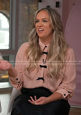 Emily Potempa’s pink bow detail blouse on Today