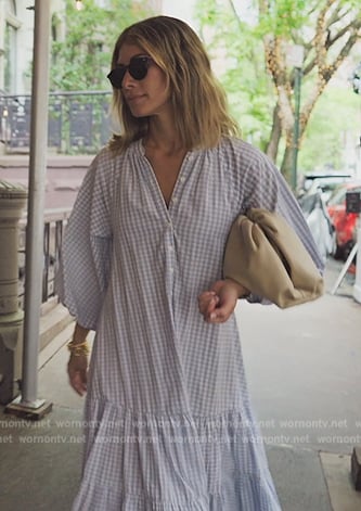 Erin’s blue check maxi dress on The Real Housewives of New York City