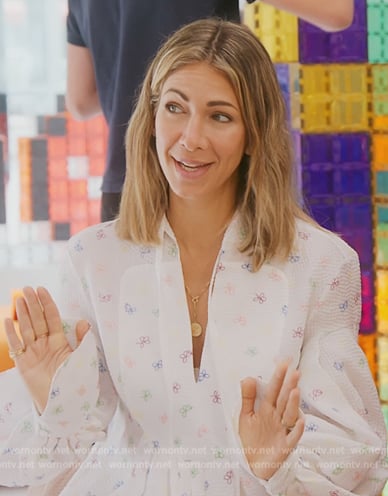Erin’s white butterfly top on The Real Housewives of New York City