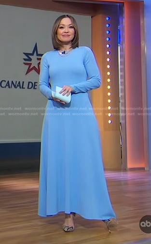 Eva’s light blue maxi dress on Good Morning America