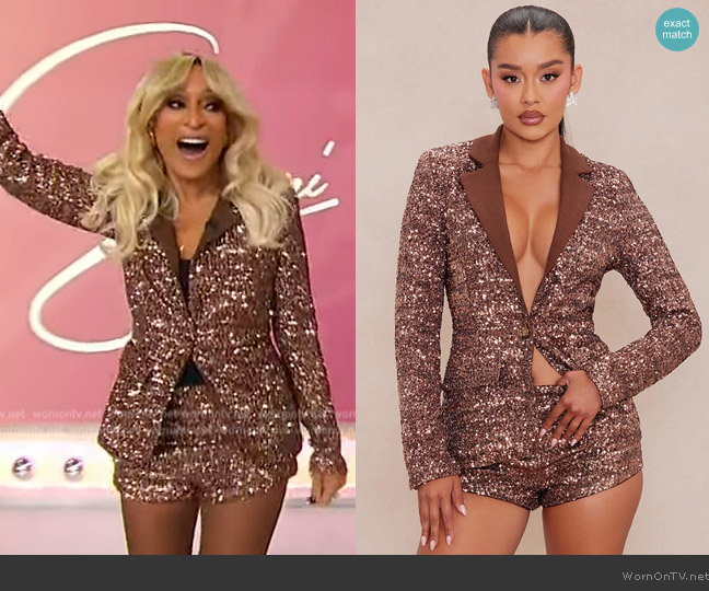 Fashion Nova Melina Sequin Blazer Short Suit Set worn by Karen Huger on Sherri