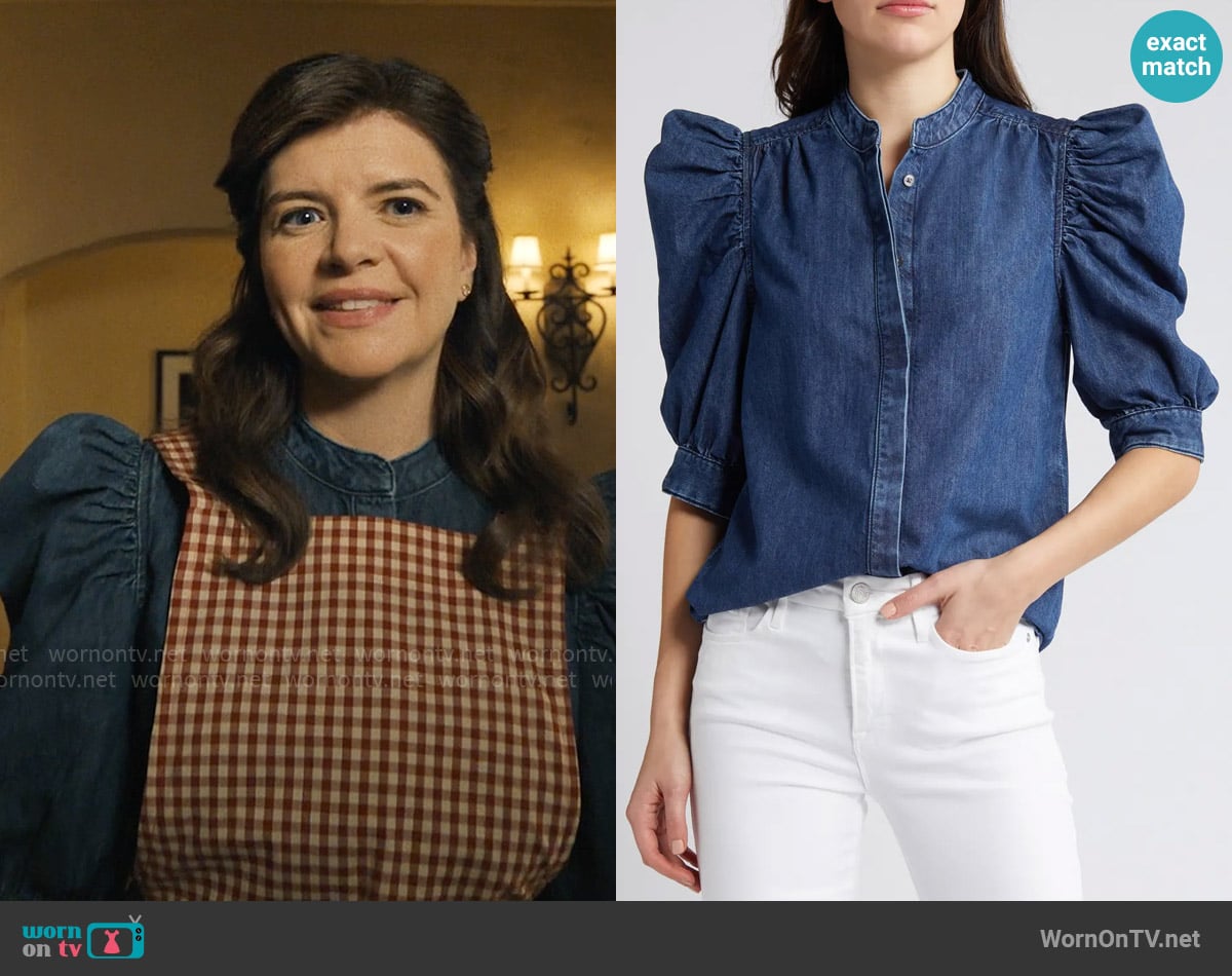 Frame Gillian Denim Shirt worn by Booby Bev (Casey Wilson) on Based on a True Story
