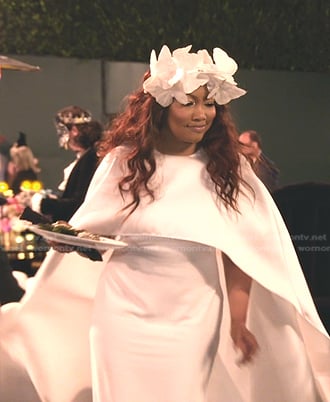 Garcelle’s white cape gown on The Real Housewives of Beverly Hills