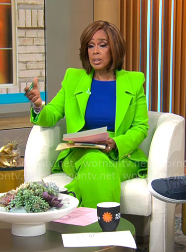Gayle King’s lime green suit on CBS Mornings