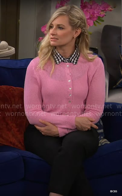 Gemma’s pink cardigan on The Neighborhood