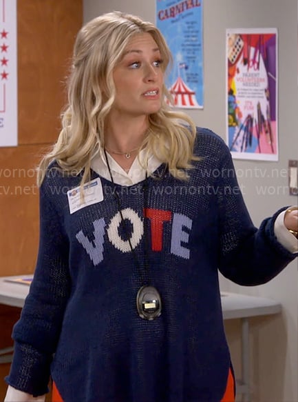 Gemma’s VOTE sweater on The Neighborhood