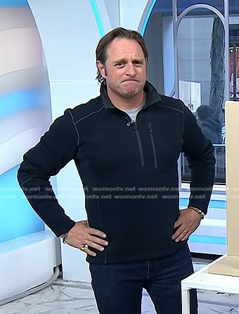George Oliphant’s black zip chest pocket sweater on Today