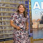 Ginger’s floral tie neck midi dress on Good Morning America