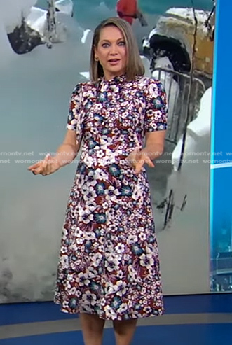 Ginger’s floral tie neck midi dress on Good Morning America