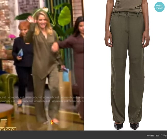 Helmut Lang Mid-Rise Straight-Leg Pants worn by Sara Haines on The View