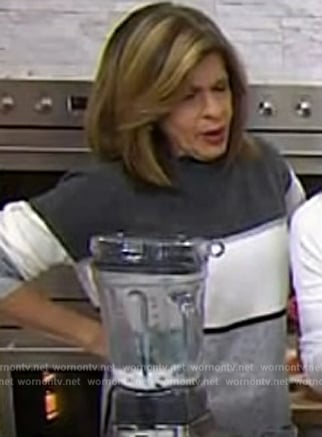 Hoda’s grey colorblock sweater on Today