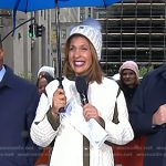 Hoda’s contrast trim cable knit jacket on Today