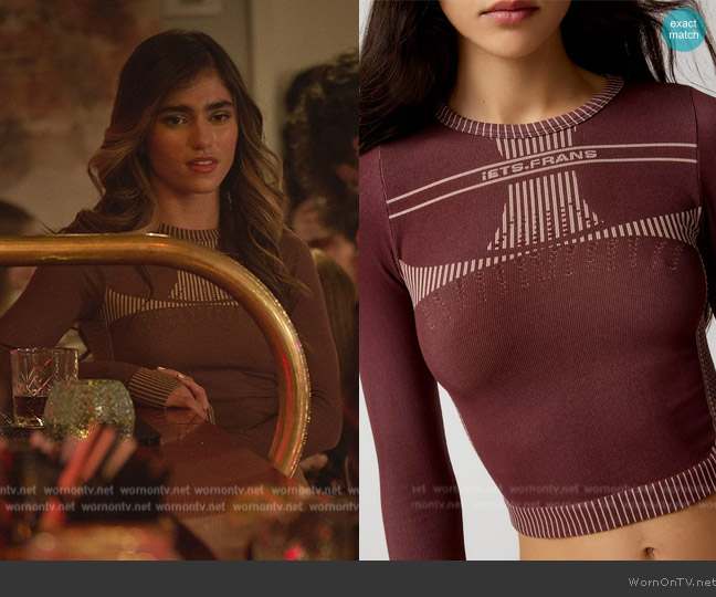 Iets Frans Seamless Tie-Back Long Sleeve Top worn by zara malik (Rayna Vallandingham) on Cobra Kai
