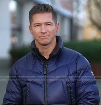 James Longman’s navy down jacket on Good Morning America