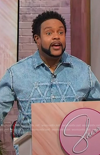Jawn’s denim shirt and pants on Sherri