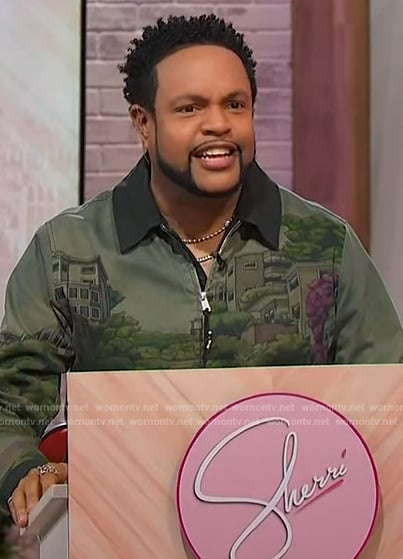 Jawn’s landscape print jacket on Sherri