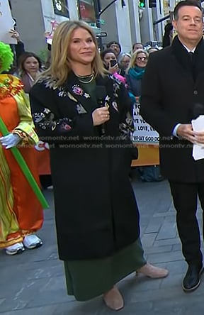 Jenna’s black patch coat on Today