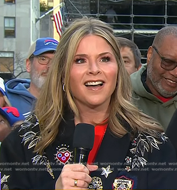 Jenna’s black patch coat on Today