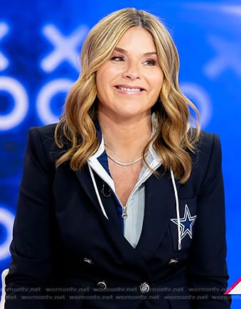 Jenna’s navy hooded blazer on Today