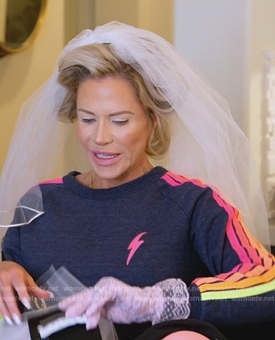 Jennifer’s sleeve stripe sweatshirt on The Real Housewives of Orange County