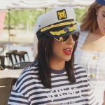 Jessel’s stripe versace top and sunglasses on The Real Housewives of New York City