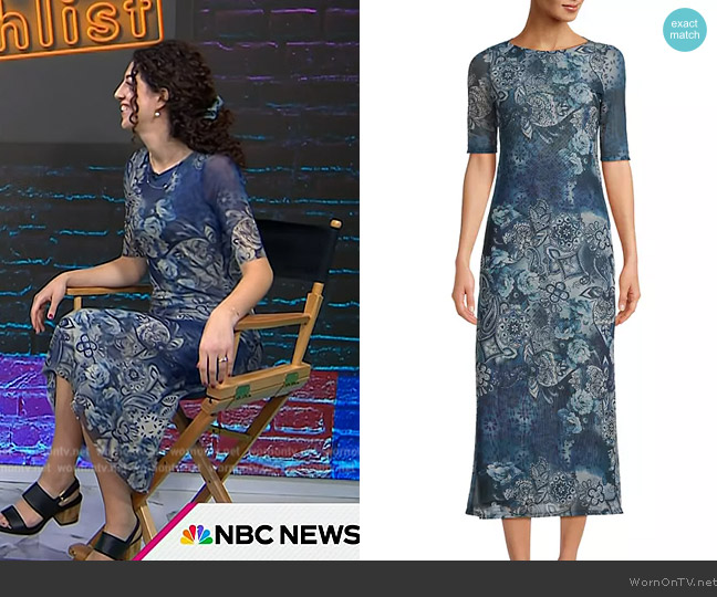 Johnny Was Floral Mesh Boatneck Midi-Dress worn by Elena Nicolaou on Today