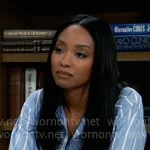Jordan’s blue striped shirt on General Hospital